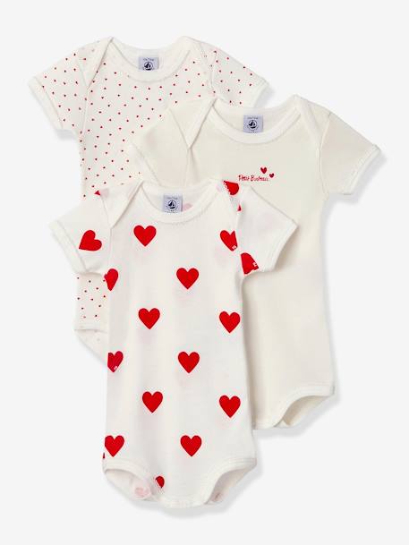 Bébé-Lot de 3 bodies manches courtes en coton bio PETIT BATEAU