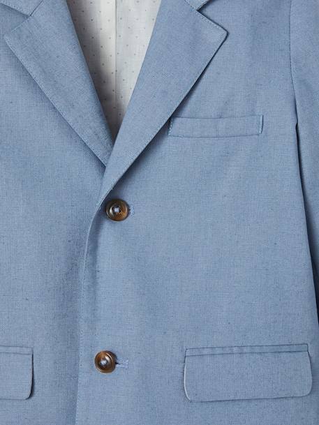 Veste de cérémonie garçon en coton/lin beige clair+bleu+marine foncé 13 - vertbaudet enfant 