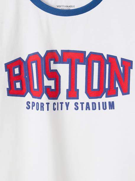 T-shirt sport team Boston garçon manches courtes contrastantes blanc 3 - vertbaudet enfant 