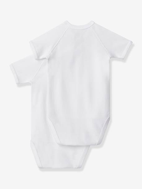 Lot de 2 bodies naissance manches courtes blanc 2 - vertbaudet enfant 