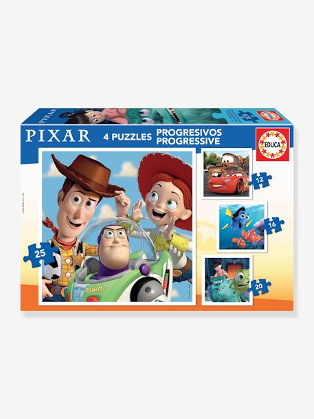 4 Puzzles Progressifs Pixar - 12/25 - EDUCA multicolore 1 - vertbaudet enfant 