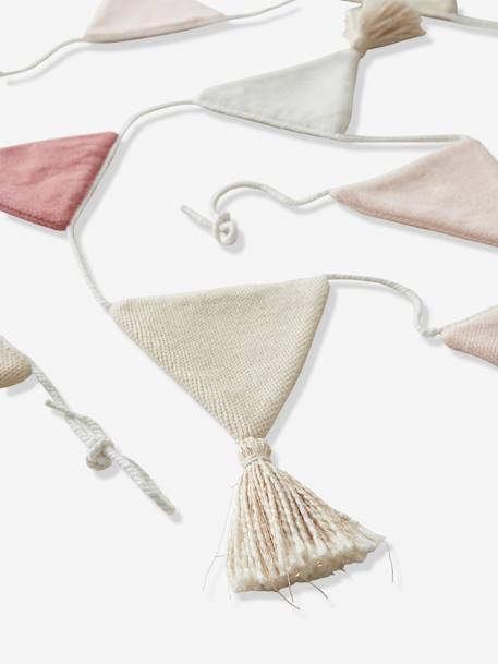 Guirlande fanions tricot BEIGE CLAIR UNI+rose poudré 9 - vertbaudet enfant 