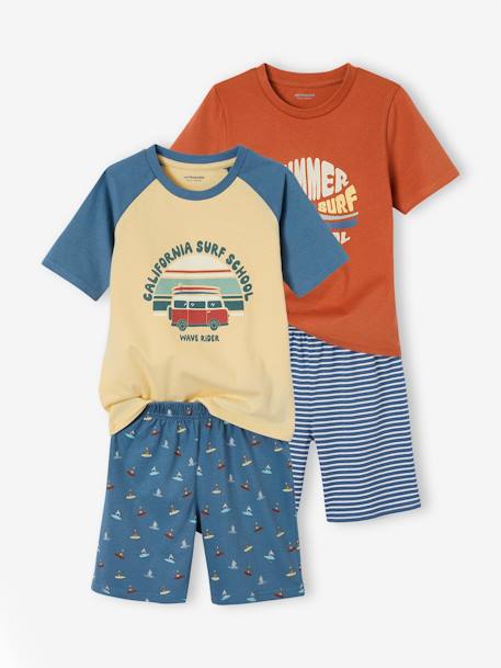 Lot de 2 pyjashorts garçon summer surf bleu jean 1 - vertbaudet enfant 