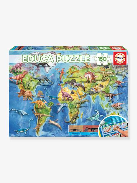 Puzzle Mappemonde Dinosaures - 150p - bleu 1 - vertbaudet enfant 
