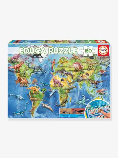 Puzzle Mappemonde Dinosaures - 150p - EDUCA bleu 1 - vertbaudet enfant 