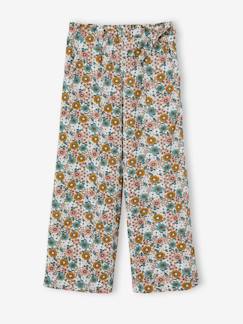 Fille-Pantalon large motifs fleurs fille
