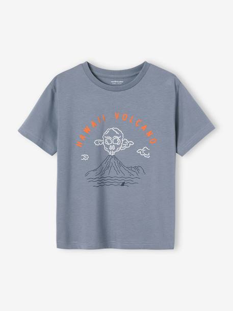 T-shirt motif paysage détails encre gonflante garçon bleu jean+écru 1 - vertbaudet enfant 