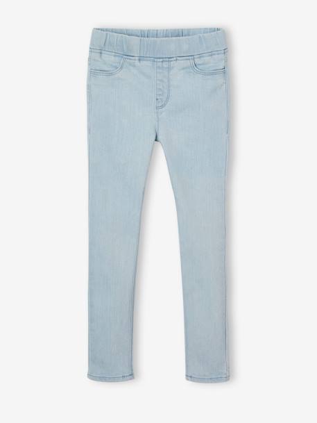 Jean fille tregging Basics bleu jean+double stone+stone 7 - vertbaudet enfant 