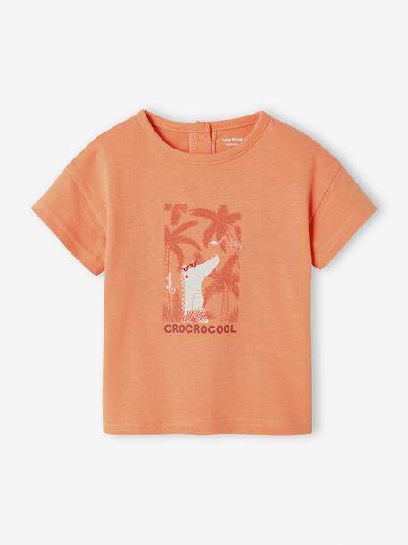 T-shirt 'croco' bébé manches courtes orange 1 - vertbaudet enfant 