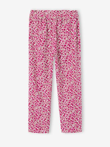 Pantalon fluide imprimé fleurs fille écru+rose+vert+vert imprimé 2 - vertbaudet enfant 