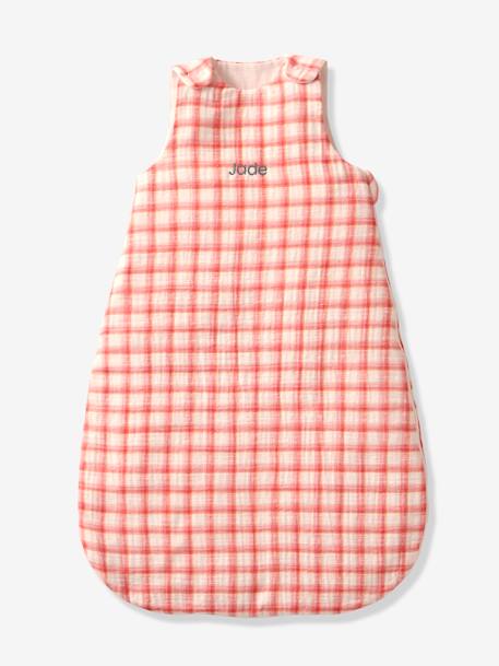 Gigoteuse spécial été en gaze de coton CARREAUX personnalisable Oeko-Tex® bleu+rose 5 - vertbaudet enfant 