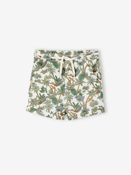 Bébé-Short-Short jungle bébé en coton et lin