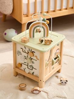 Idées cadeaux bébés et enfants-Jouet-Premier âge-Premières manipulations-Grand cube d'activités en bois FSC®