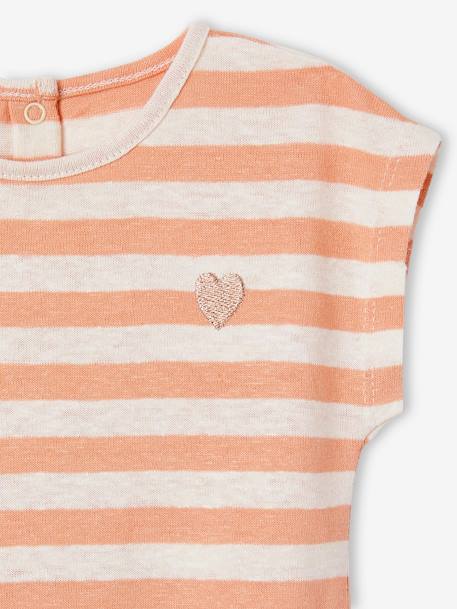 Ensemble bébé short, T-shirt rayé et bandeau orange 8 - vertbaudet enfant 