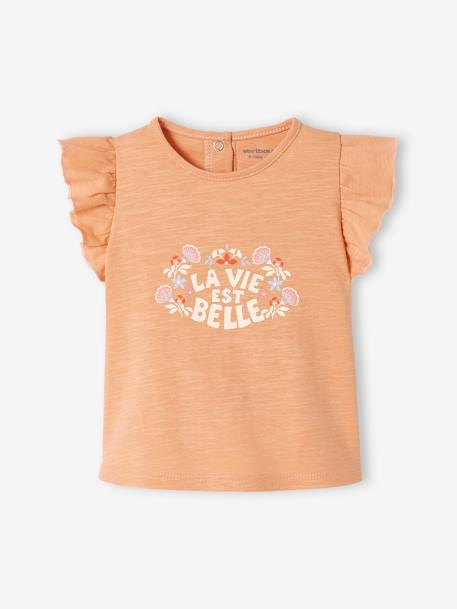 T-shirt bébé manches volantées orange 1 - vertbaudet enfant 