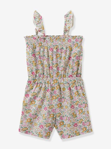 Combinaison-short fille en tissu Liberty® CYRILLUS blanc imprimé 3 - vertbaudet enfant 