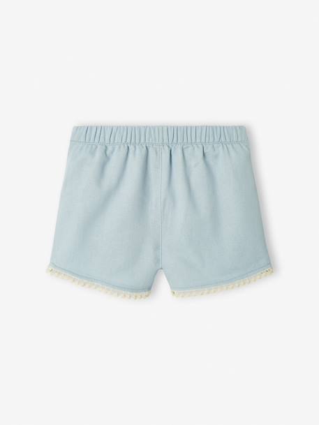 Short bébé finition pompons bleu ciel 3 - vertbaudet enfant 