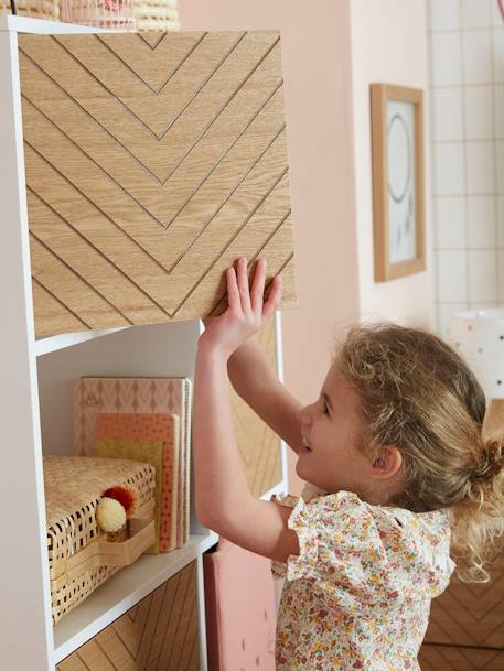 Bibliothèque CHEVRONS blanc/bois 2 - vertbaudet enfant 