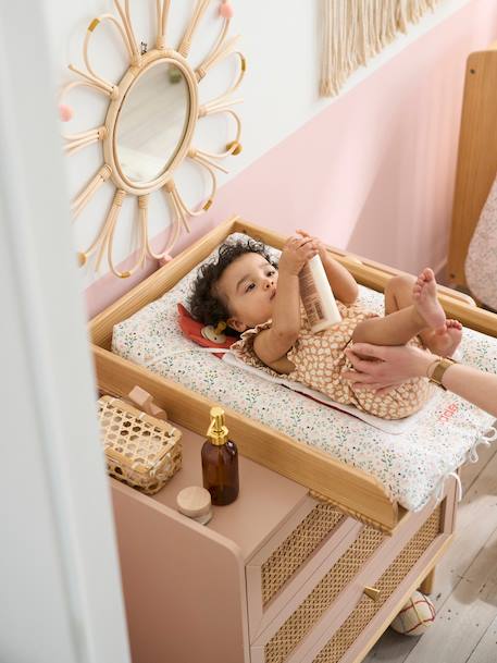 Commode en cannage POÉSIE rose+vert 4 - vertbaudet enfant 