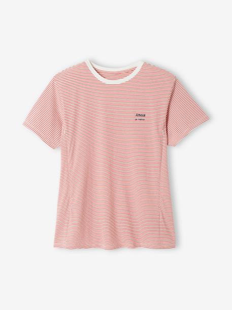 T-shirt coton brodé grossesse et allaitement personnalisable Rayé marine+Rayé rouge 13 - vertbaudet enfant 