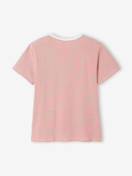 T-shirt coton brodé grossesse et allaitement personnalisable Rayé marine+Rayé rouge 11 - vertbaudet enfant 