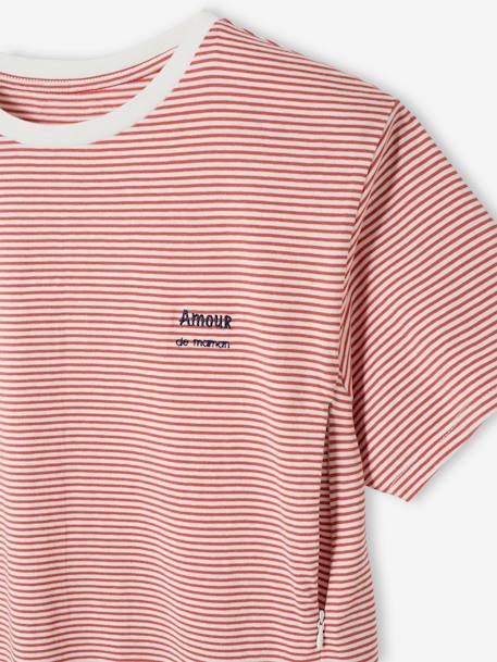 T-shirt coton brodé grossesse et allaitement personnalisable Rayé marine+Rayé rouge 12 - vertbaudet enfant 