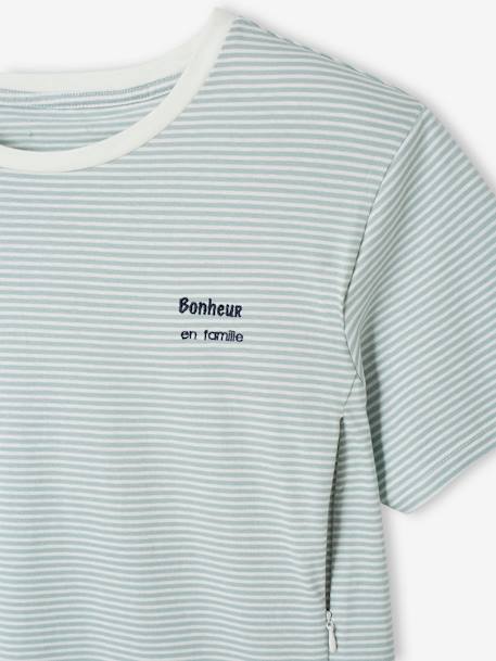 T-shirt rayé grossesse et allaitement en coton personnalisable Rayé marine+Rayé rouge+Rayé vert 22 - vertbaudet enfant 