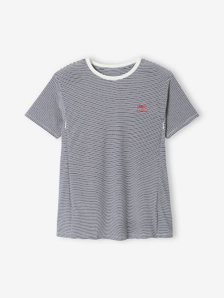 T-shirt coton brodé grossesse et allaitement personnalisable Rayé marine+Rayé rouge 5 - vertbaudet enfant 
