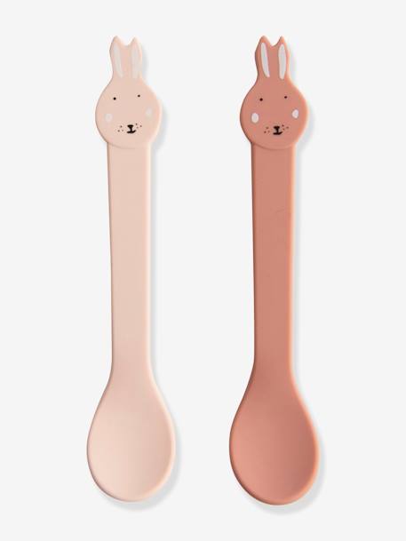 Lot de 2 cuillères 1er âge Animal en silicone Mr Lion+Mrs Elephant+Mrs Rabbit+rose nude 4 - vertbaudet enfant 