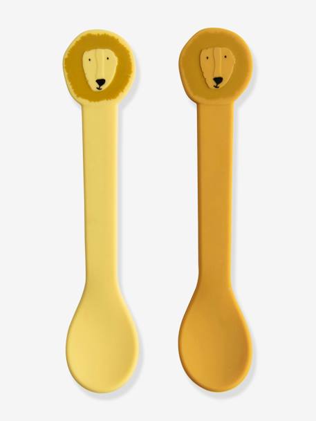 Lot de 2 cuillères 1er âge Animal en silicone Mr Lion+Mrs Elephant+Mrs Rabbit+rose nude 2 - vertbaudet enfant 