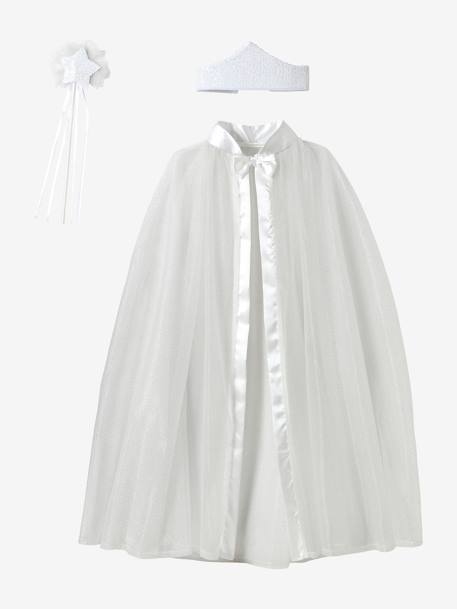 Déguisement de princesse avec cape, baguette et couronne blanc 3 - vertbaudet enfant 
