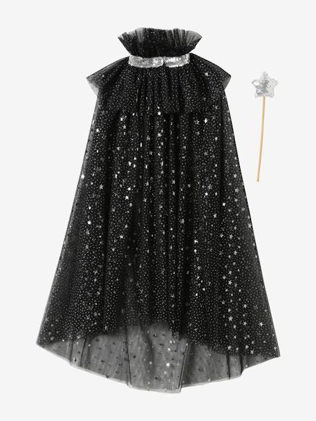 Cape à étoiles et paillettes + baguette blanc+noir 8 - vertbaudet enfant 
