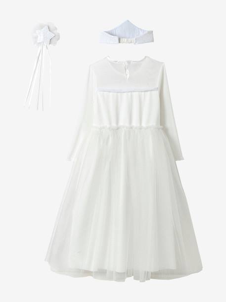 Déguisement de princesse avec cape, baguette et couronne blanc 7 - vertbaudet enfant 