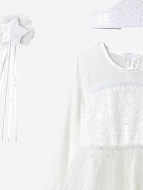 Déguisement de princesse avec cape, baguette et couronne blanc 6 - vertbaudet enfant 
