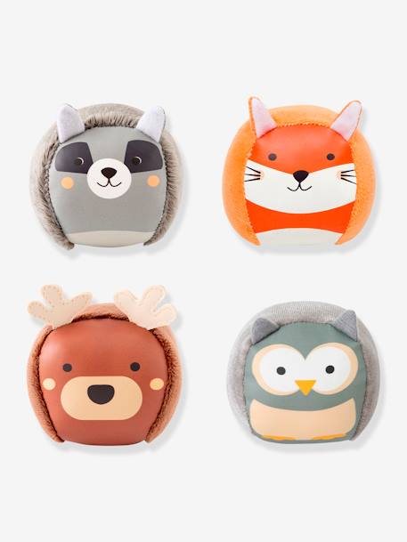 Les Dooballs - Set de 4 Balles doudous - forêt+jungle+océan 3 - vertbaudet enfant 