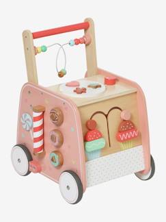 Idées cadeaux bébés et enfants-Jouet-Premier âge-Bascules, chariots de marche, trotteurs et porteurs-Chariot de marche marchande glaces et gâteaux en bois FSC®