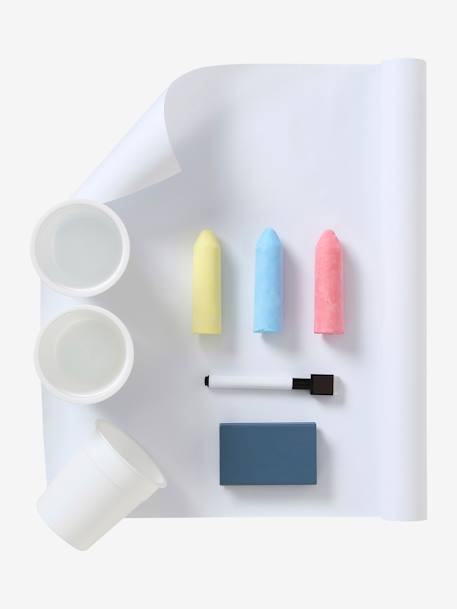 Tableau pliable et réglable en hauteur 3 en 1 en bois FSC® blanc+marine+multicolore+Rose 17 - vertbaudet enfant 