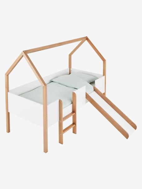 Lit enfant cabane toboggan blanc 3 - vertbaudet enfant 