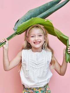 Blouse sans manches détails fantaisie fille  - vertbaudet enfant