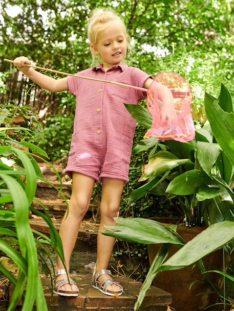 Combishort en gaze de coton fille jaune pastel+pivoine 6 - vertbaudet enfant 