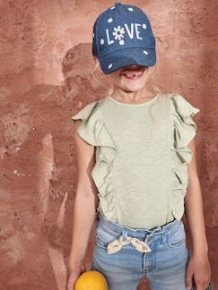 -Pantacourt denim à noeud fille
