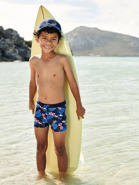 Boxer de bain imprimé tropical garçon marine 1 - vertbaudet enfant 