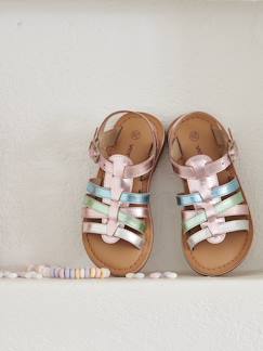 Chaussures-Chaussures fille 23-38-Sandales multi-brides cuir enfant collection maternelle