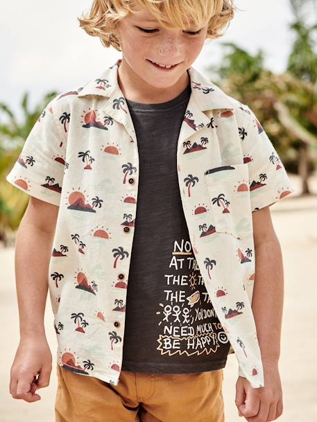 Tee-shirt motif graphique surf garçon gris 1 - vertbaudet enfant 