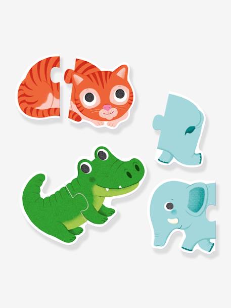 Puzzle duo animaux vert 2 - vertbaudet enfant 