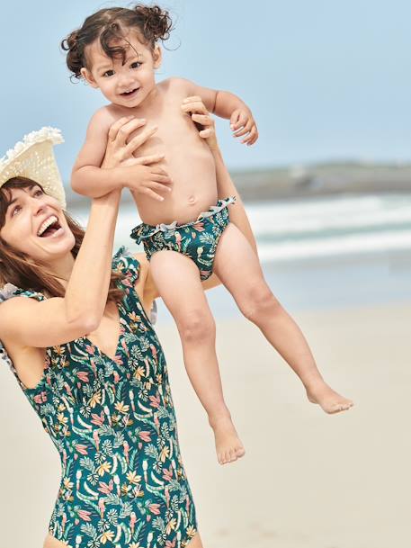 Culotte de bain imprimée bébé fille Capsule famille bain jungle vert 6 - vertbaudet enfant 