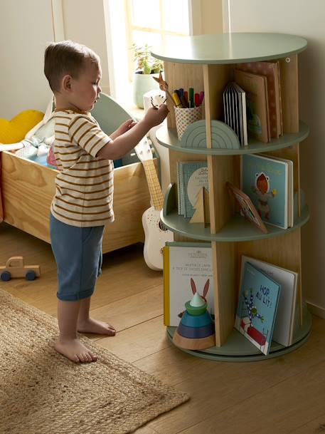 Bibliothèque tournante ARC-EN-CIEL vert sauge 2 - vertbaudet enfant 