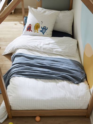 VERTBAUDET - Parure Bébé Housse De Couette + Taie Oreiller Savana Multicolore, 100x120 Cm + 40x60 Cm - 100% Coton