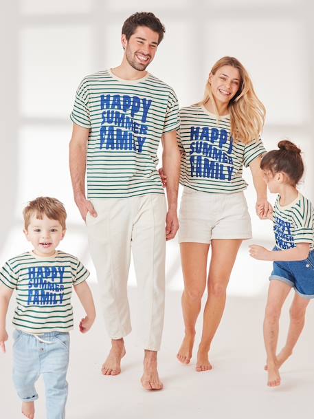 T-shirt mixte adulte capsule famille marin rayé vert 3 - vertbaudet enfant 