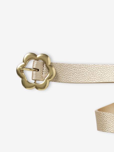 Ceinture dorée fleur fille beige irisé 2 - vertbaudet enfant 